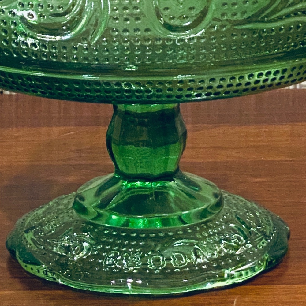 SOLD🌟3xHP🌟VTG Emerald Green Compote EO Brody USA - Picture 4 of 8